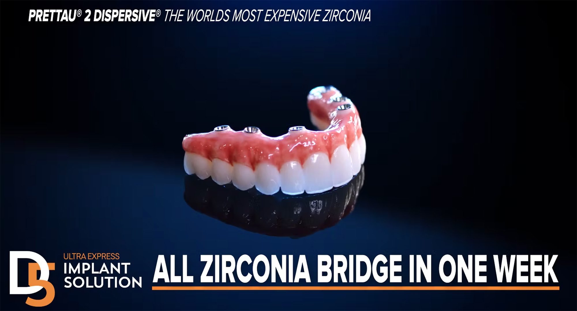 D5teeth All Zirconia Bridge In One Week!